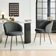 image 5 of SONARA Modern Set of 2 Chunky Weave Fabric Ergonomic Dining Chairs with Arms | Grey