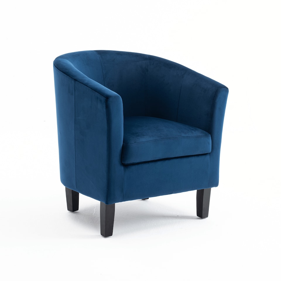 image 1 of Velvet Fabric Tub Chair Sofa Armchair Modern Office Reception Living Room
