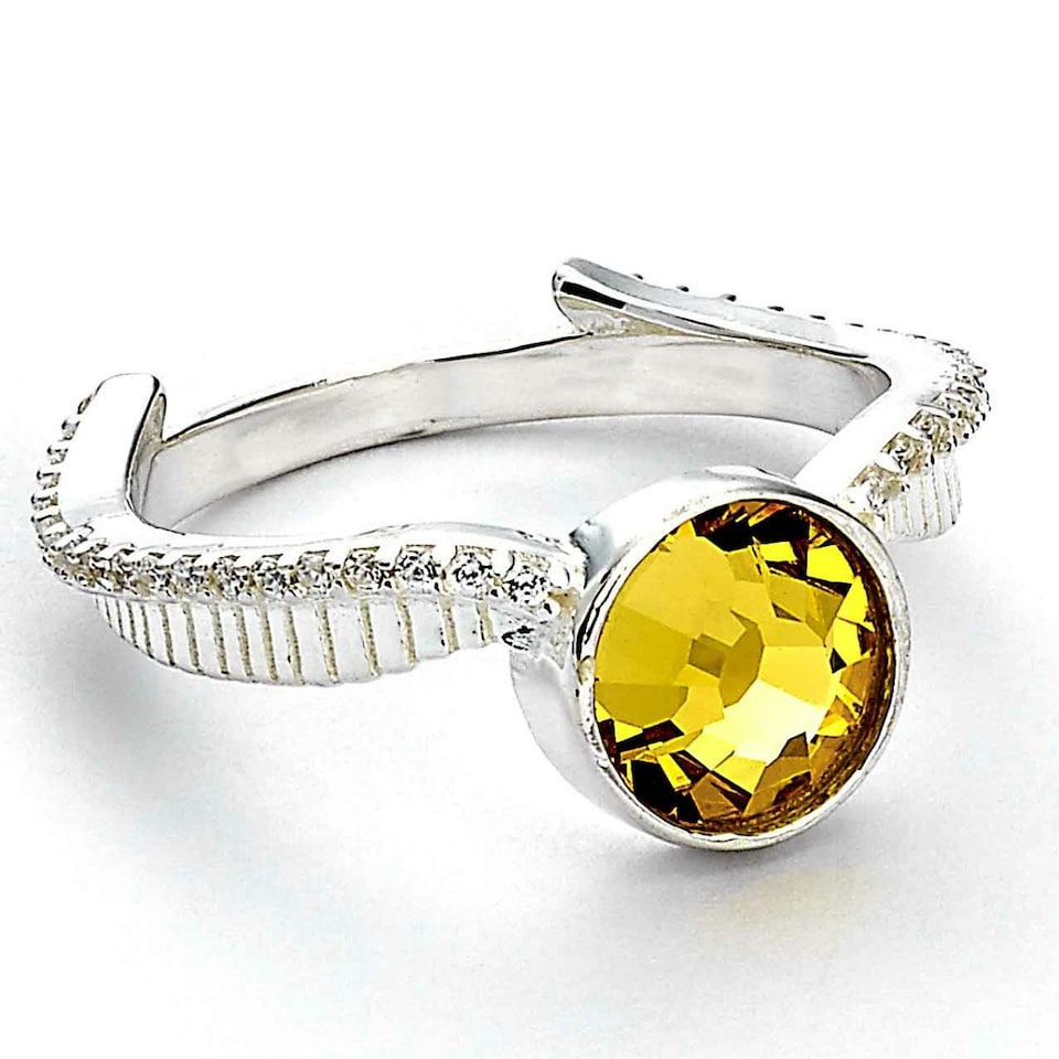 image 1 of Harry Potter Embellished with Crystals Golden Snitch Ring size small BHPSR004-S