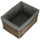 image 1 of Large Antique Wash Grey Cotton Grey Lined Willow Storage Baskets | Grey | Grey