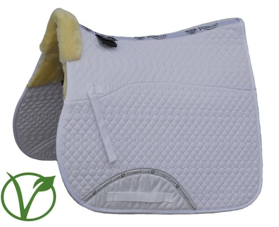 image 1 of Rhinegold Luxe Fur Lined Saddle Cloth | Black | Colour: Black/Natural
Size: Full