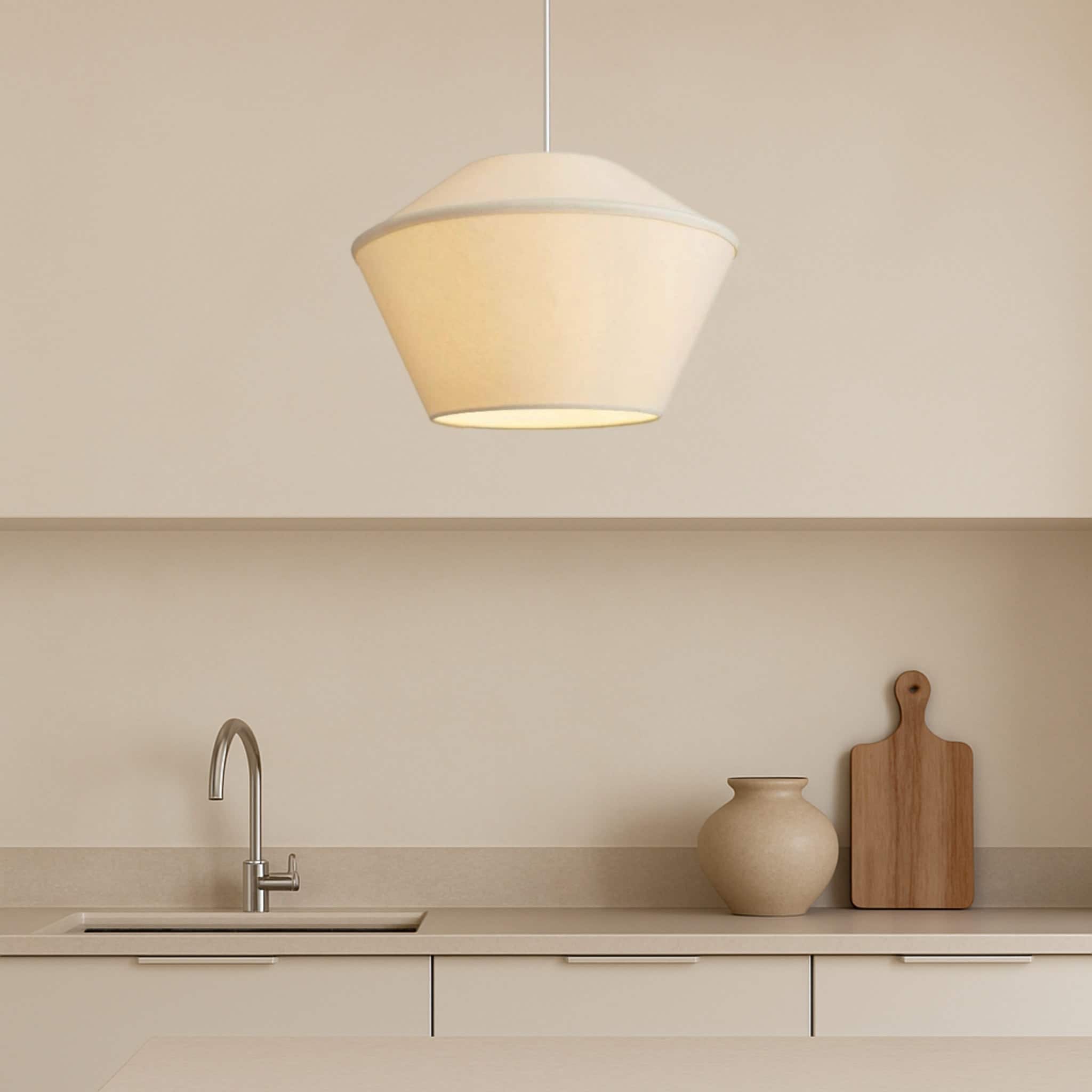 CGC Lighting Celest Beige Spherical Cotton Fabric 30cm Lampshade