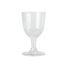 Plastic Wine Glasses with Attachable Base 175ml - Pack of 6
