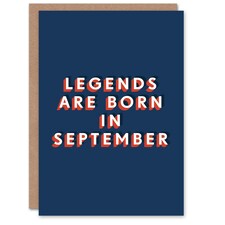 Legends Are Born In September Bold Modern For Him Birthday Card