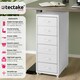 image 2 of Filing Cabinet - made of steel, 4 wheels, 6 drawers, label holders, easy assembly Grey | Light Grey