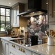 image 2 of Imprints Flowers And Leaves Of Wild Rose Splash Back | White