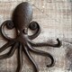image 7 of Cast Iron Octopus Shaped Wall Hook Rack with 2 Hooks