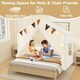 image 5 of COSTWAY Kids Play Tent 3-4 Kids Large Play Tent House Beige Cream