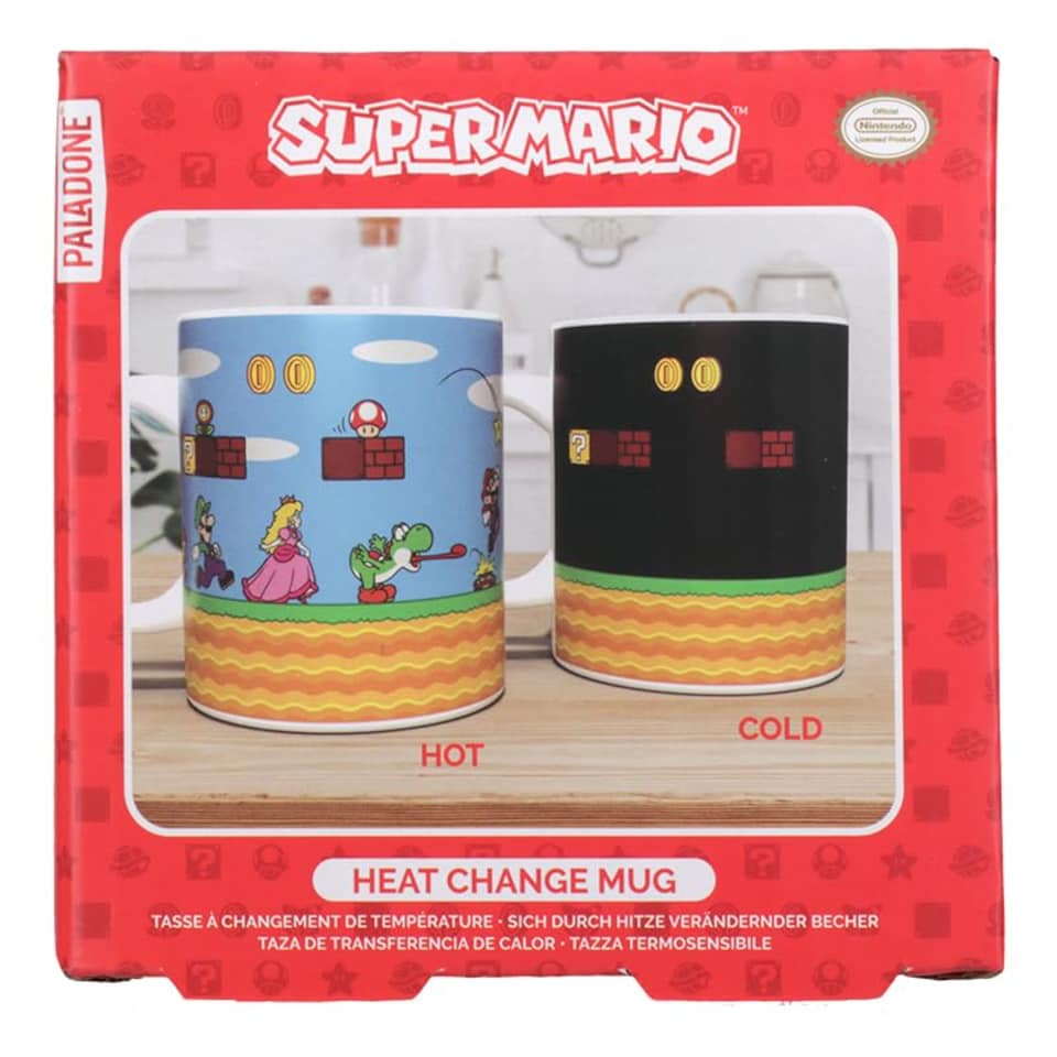 image 1 of Super Mario Bros Heat Changing Mug 300ml Ceramic Coffee Cup Official Nintendo Gamer Collectible Gift Paladone