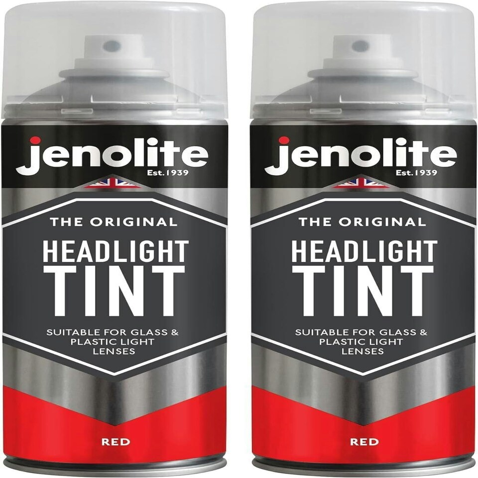 Jenolite Lens Lacquer Headlight Tint Paint - Red - 400ml Spray Can - 2-Pack