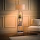 image 3 of ValueLights Hiru Grey 3 Tier Shelf Floor Lamp Grey Shade | Grey