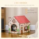 image 3 of PawHut Cat House Scratcher, Recyclable Cardboard with Catnip, Red Roof