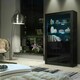 image 6 of Black Display Cabinet 100cm Gloss Doors Free LED Modern Tall Unit Black