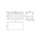 image 2 of Balterley Tixall Fluted 1 Drawer Wall Hung Vanity Unit with Worktop, Satin Grey, 800mm