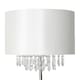 image 5 of First Choice Lighting Pair of Cream Faux Silk Jewelled Floor Lamps Chrome | White