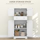image 4 of HOMCOM Kitchen Cupboard Kitchen Cabinet with Drawer and Adjustable Shelf White