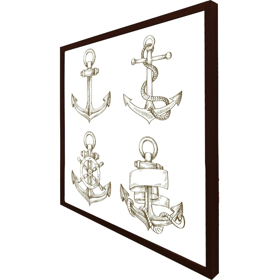 image 1 of Drawn anchors (Picture Frame) Brown | Oak | M