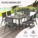 image 3 of Outsunny 7 Piece Garden Dining Set, 6 Seater Garden Table and Chairs with Parasol Hole, Aluminium Top Table and Texteline Chairs, Outdoor Dining Furniture Set for Patio, Dark Grey