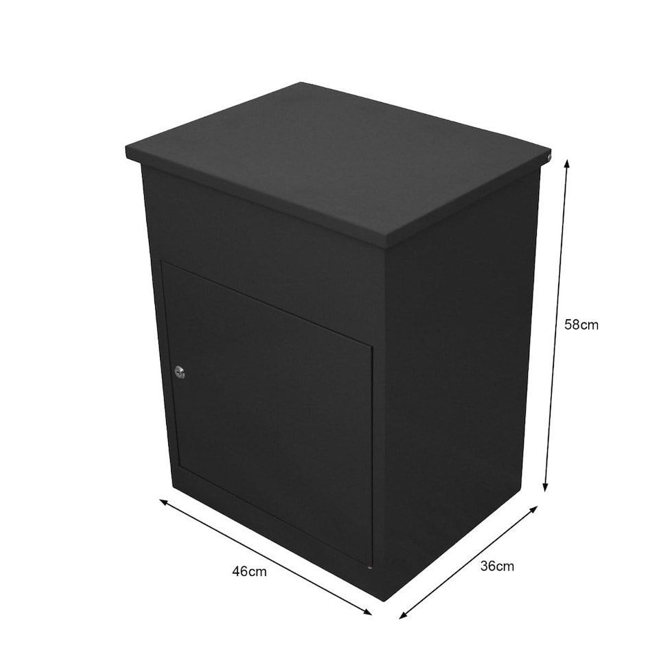 image 1 of Black Parcel Post Box