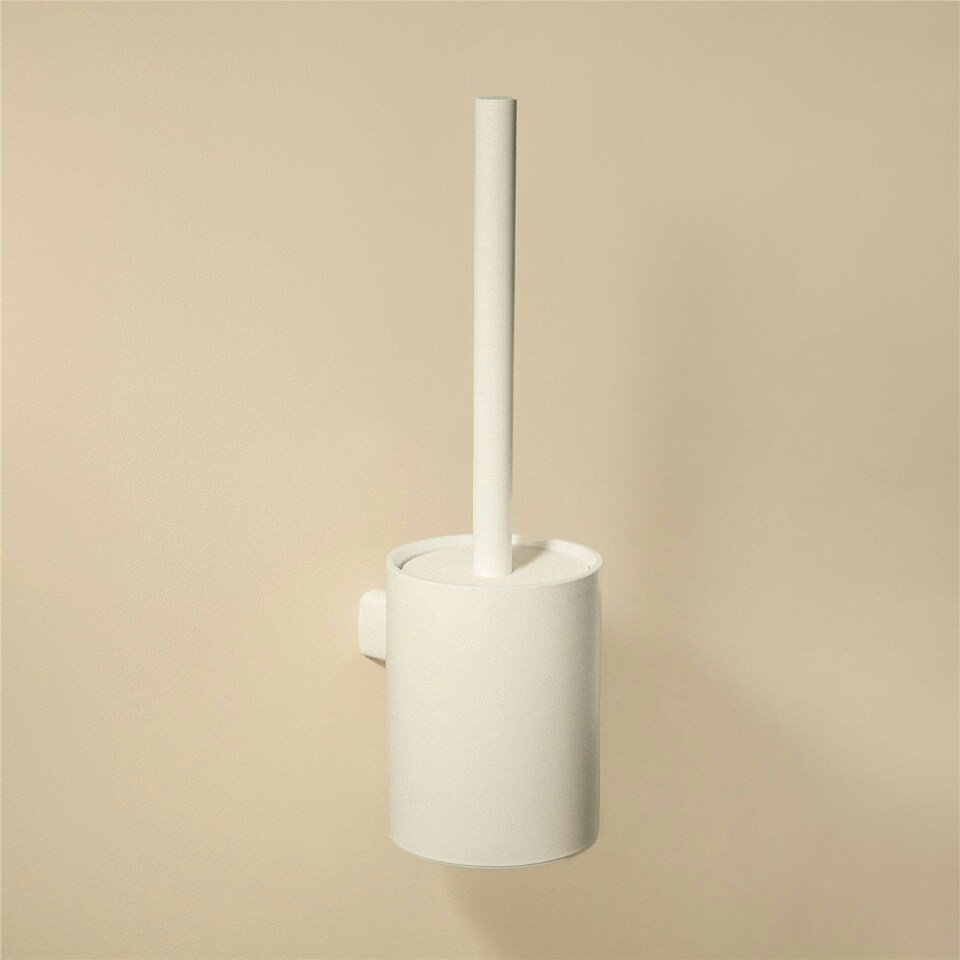 image 1 of Cosmic Toilet Brush Holder with Double-Threaded Screws, Matt Finish White
