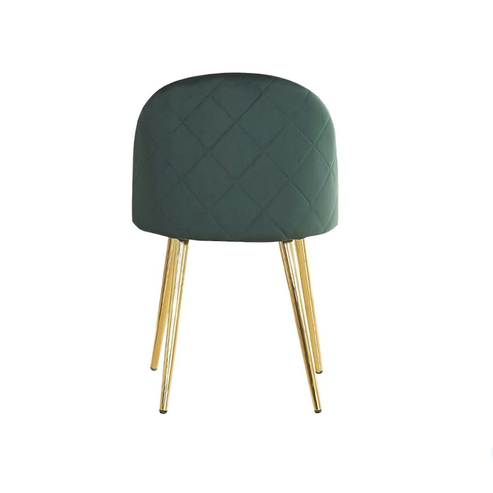 image 1 of Set of 4 Lucia Ergonomic Velvet Dining Chairs with Wooden Legs, Modern Upholstered Accent Chair | Green