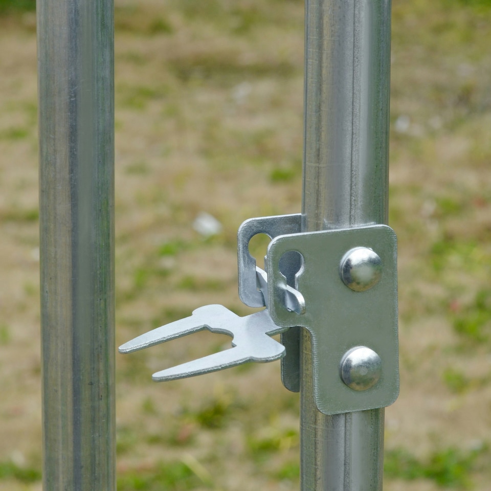 image 1 of PawHut Walk-In Chicken Run Galvanised Chicken Coop w/ Cover 2.8 x 3.8 x 2m