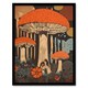 image 1 of Vintage Cep Mushroom Aesthetic Earthy Orange Black Framed Wall Art Print A4