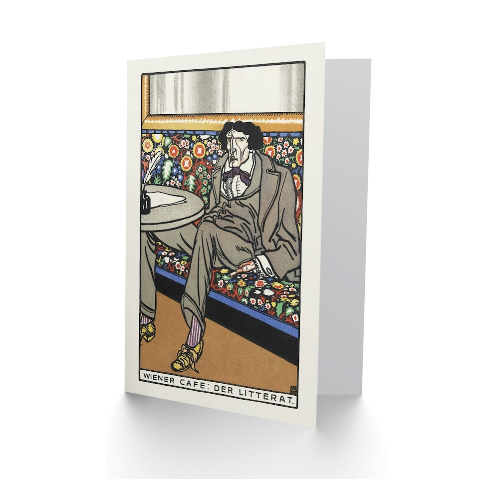 image 1 of Moriz Jung Art Card Viennese Cafe Advert The Man of Letters
