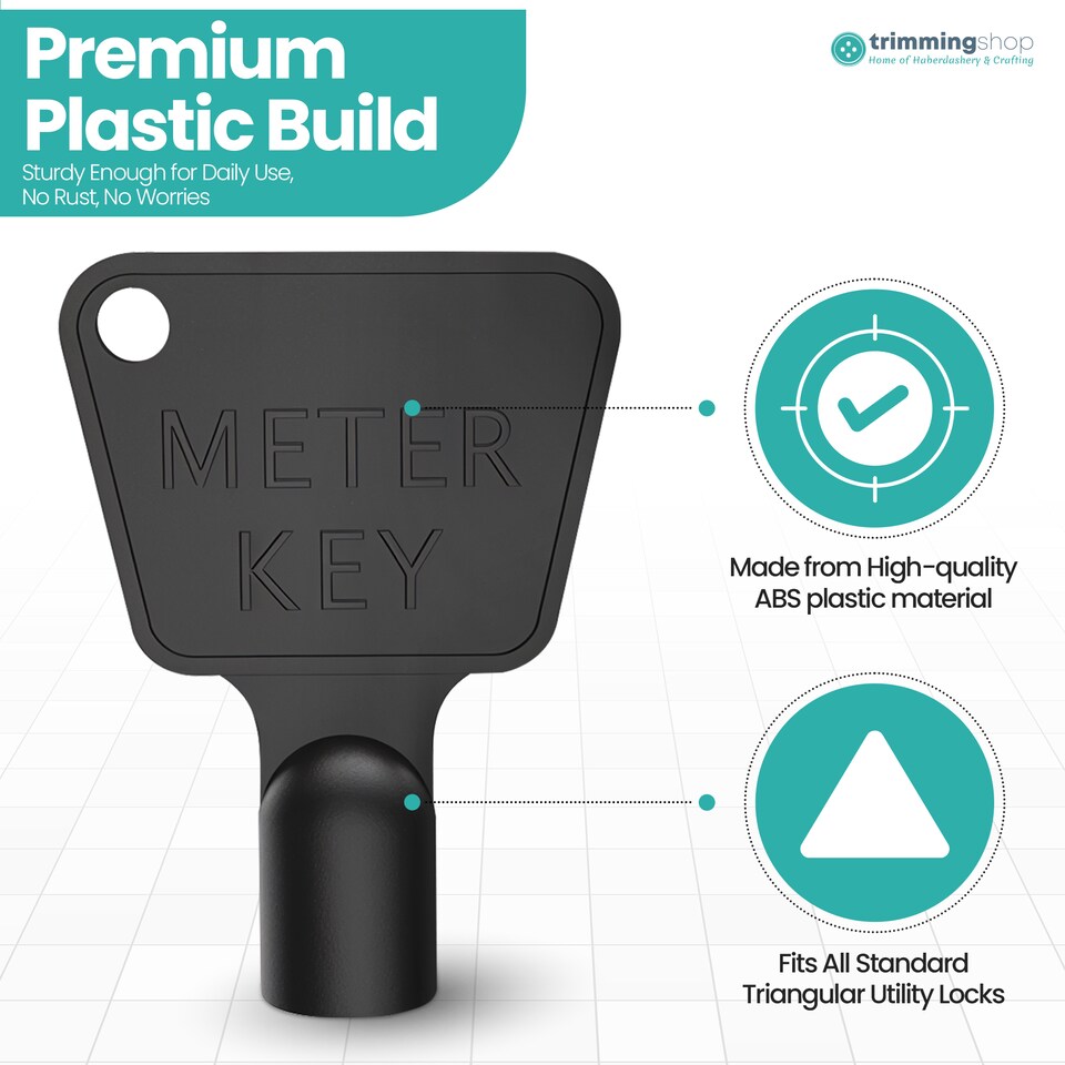 image 1 of Triangle Utility Key, Gas & Electric Meter Key with Triangular Socket - 4pcs