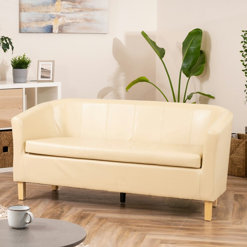 image 1 of Meriden 3 Seat Tub Sofa Cream