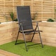 image 2 of Outdoor Garden Patio Multi Position Reclining Folding Chair in Black