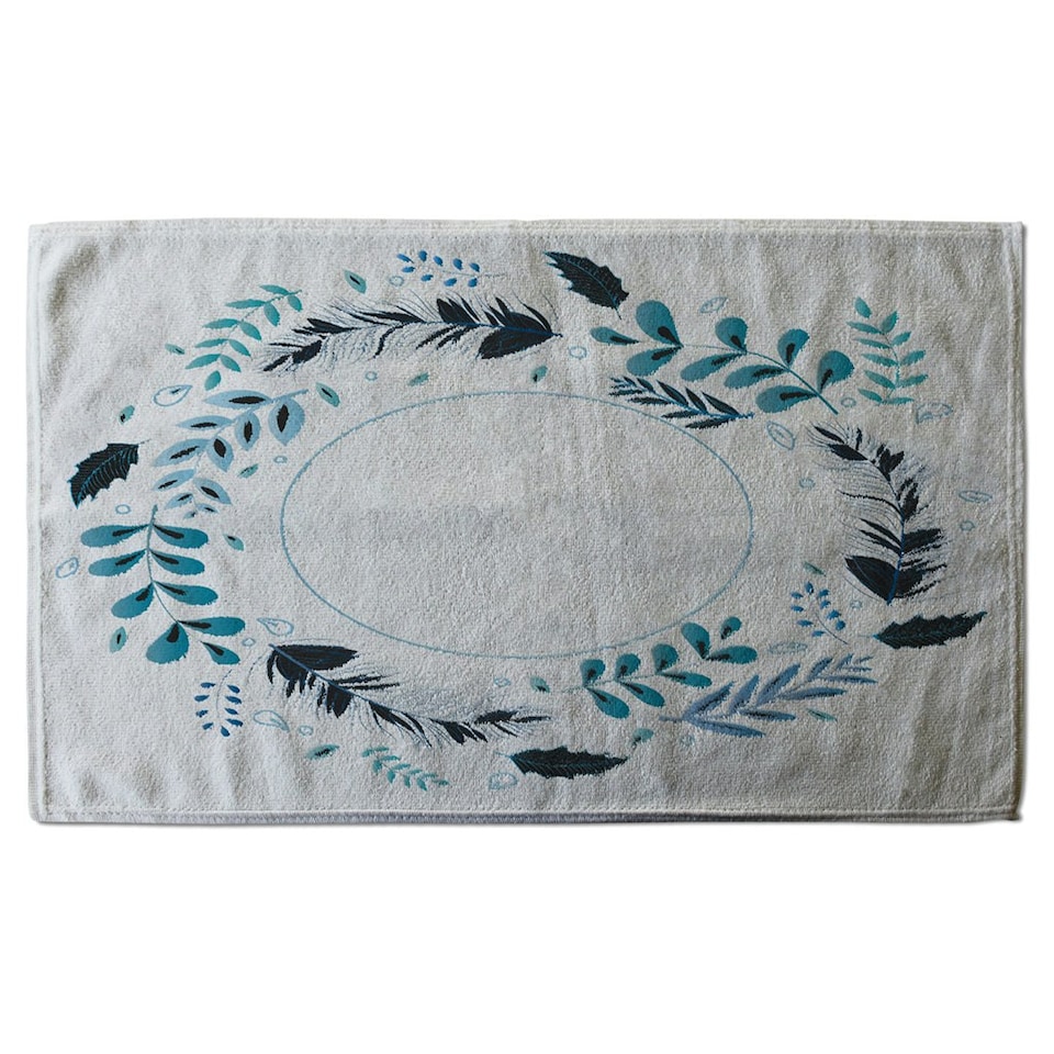 image 1 of Blue Leaves Frame (Kitchen Towel)