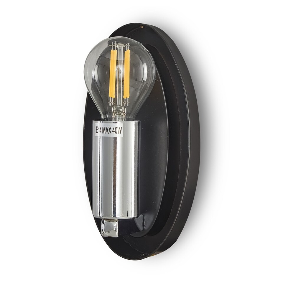image 1 of Mabell Modern Wall Lamp Chrome, Glass Shade
