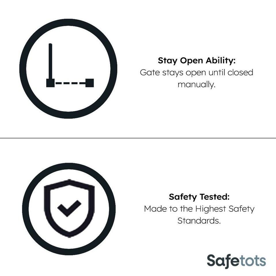image 1 of Safetots Extra Tall Elite Safety Gate, 171cm - 180cm, Matt White, Extra Tall 96.8cm in Height, Pressure Fit Stair Gate, Baby Gate for Doors Hallways and Spaces, Safety Barrier, Easy Installation
