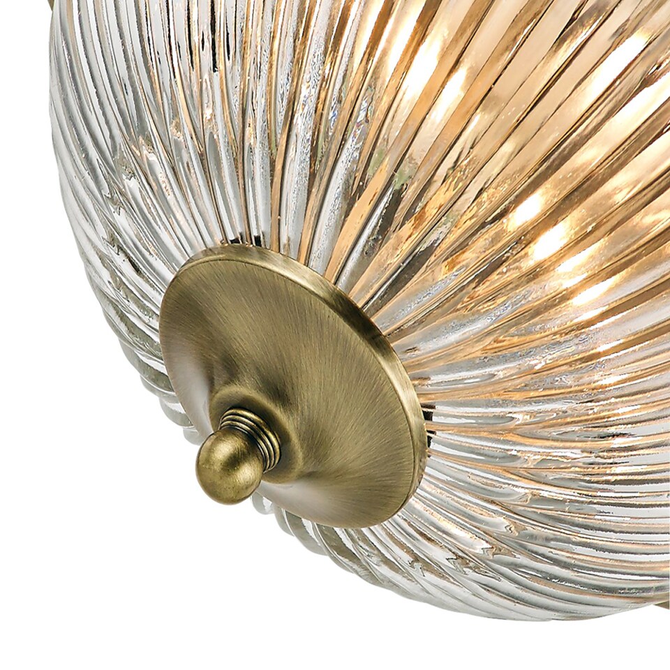 image 1 of Traditional Antique Brass IP44 Bathroom Ceiling Light Fitting | Gold