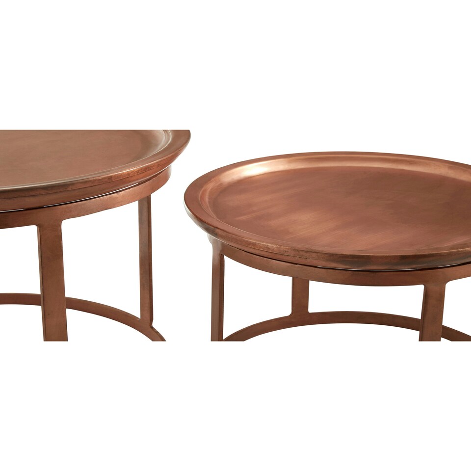 image 1 of Interiors by Premier Set Of Two Crest Copper Finish Iron Tables