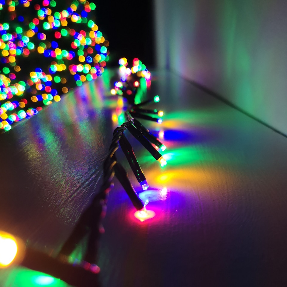 image 1 of 1500 LED 37.5m Indoor Outdoor Christmas Multi Function Mains Operated String Lights with Timer in Multicoloured | Multi | Multi Coloured