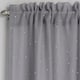 image 2 of Pair of Jewel Grey Diamante Embellished Voile Panels 183 cm (72 inch) Rod Pocket Panels for Bedroom and Living Room