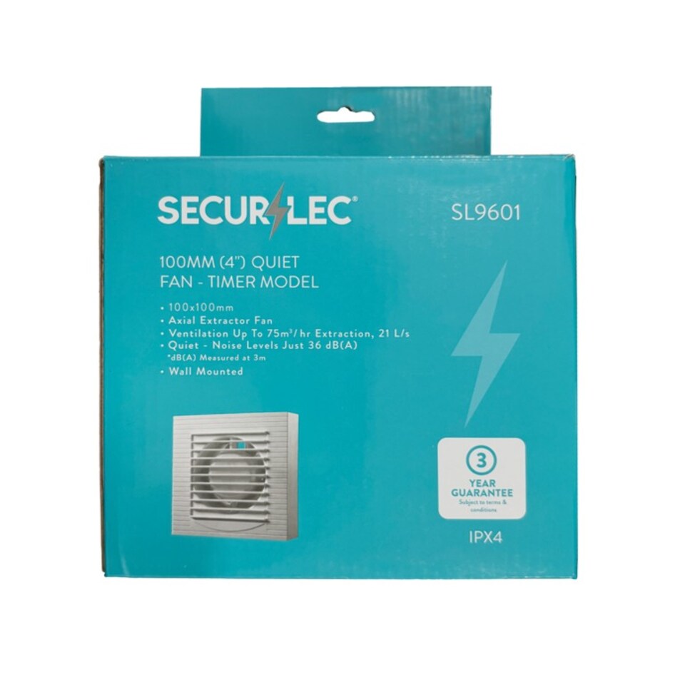 image 1 of Securlec Quiet Axial Extractor Fan | White | White | 1