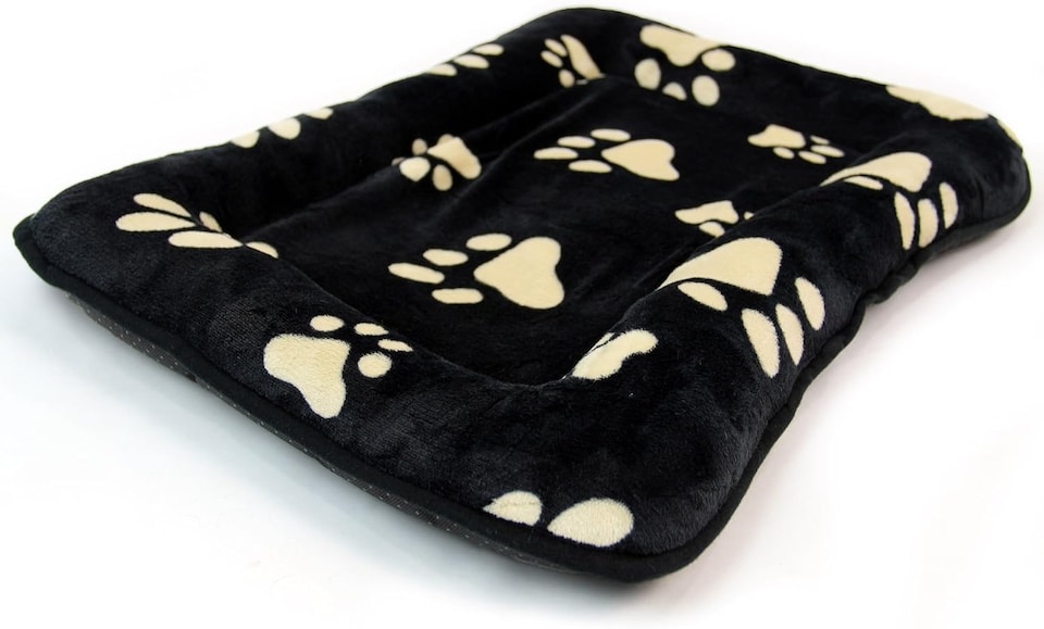 image 1 of Actiaspet - Small Faux Fur Dog/Puppy Pawprint Cage Bed (24")