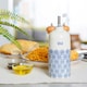 image 4 of Nicola Spring Hand-Printed Olive Oil Pourer Bottle - 500ml - Navy