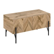 Coffee Table - MFC - MDF - L55 x W116.5 x H38 cm - Oak - Black | Brown