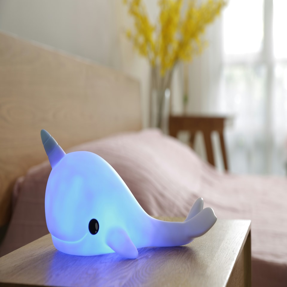 image 1 of Rechargeable Narwhal Night Light White