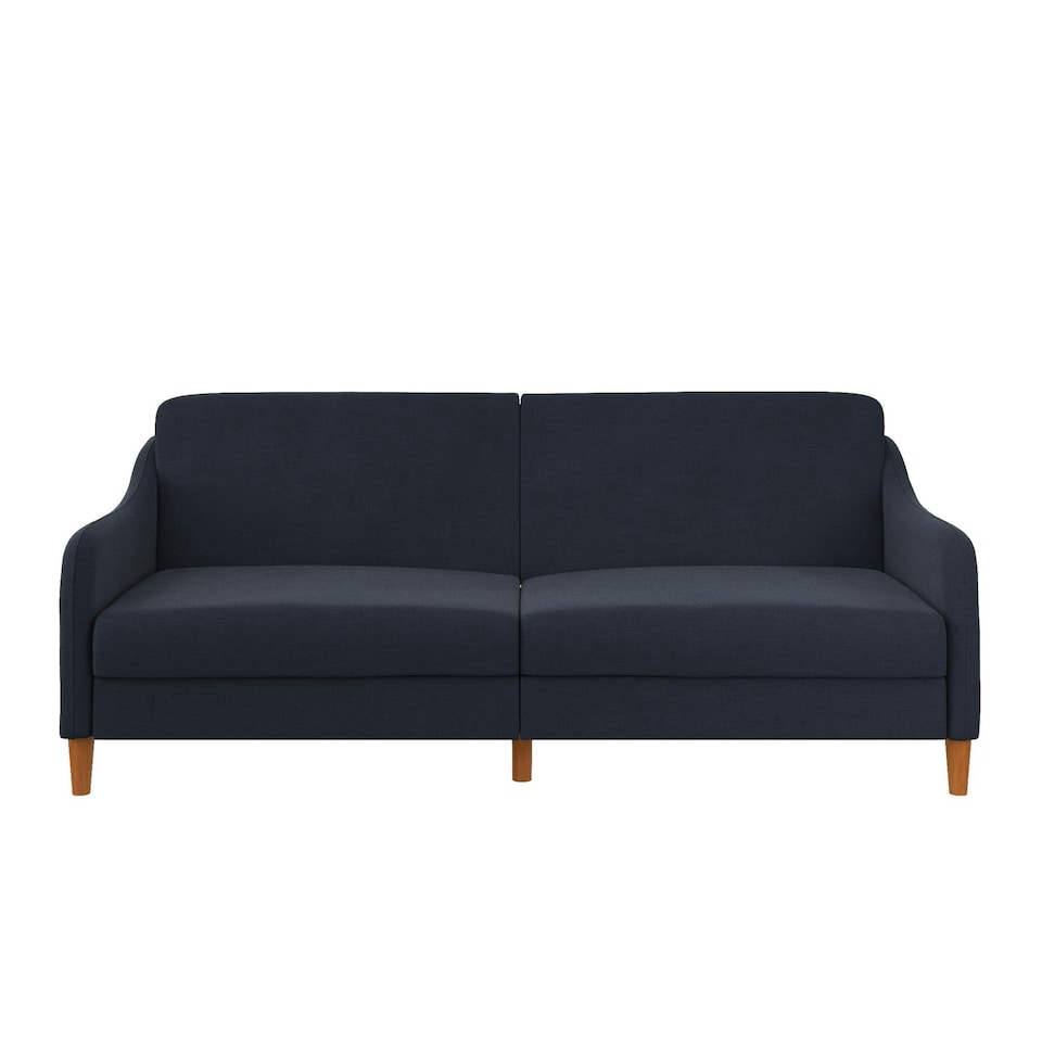 image 1 of Jasper coil 3-seater Sofa Bed in navy fabric Blue | NAVY