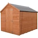 image 1 of Overlap 7 x 5 Feet Dip Treated Value Range Apex Shed Single Door Brown