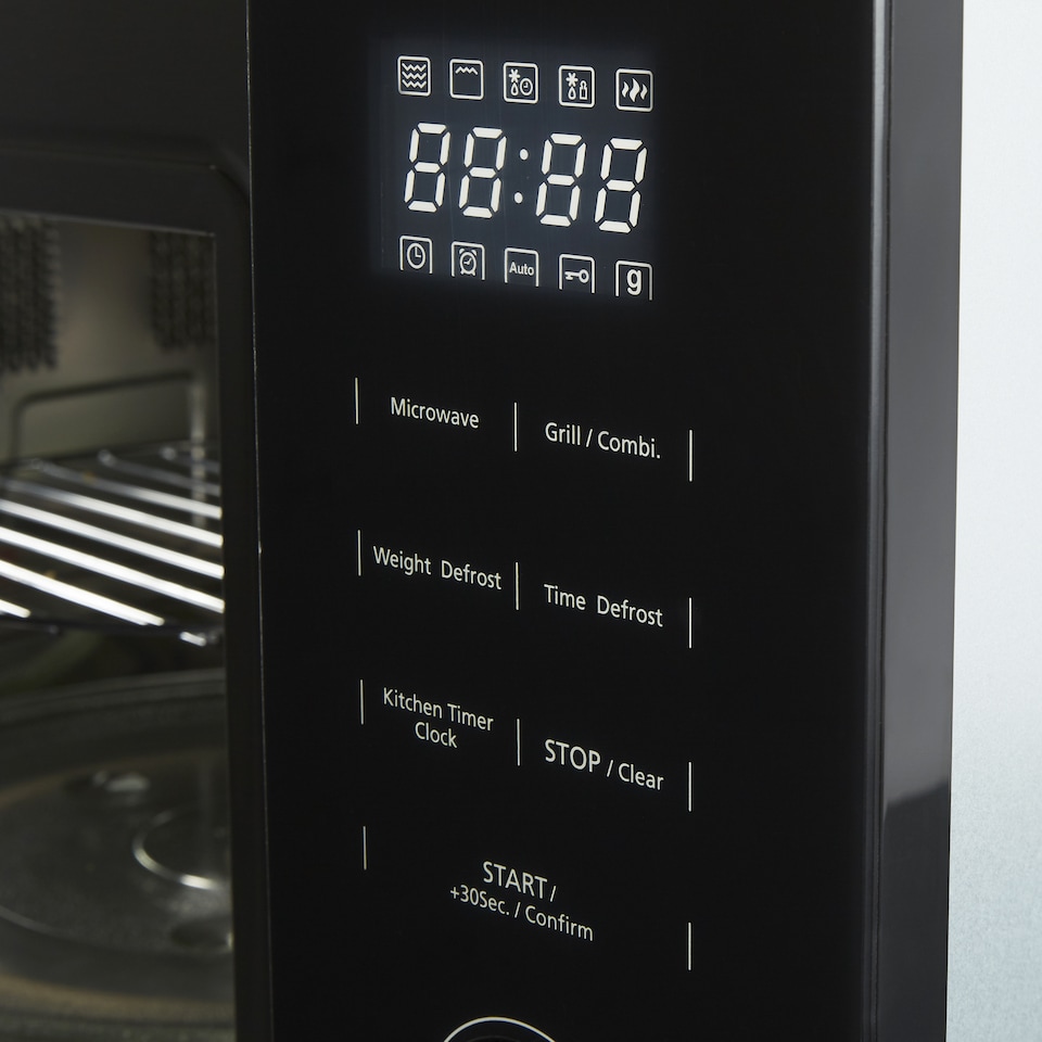 image 1 of Cookology 900W Built-in Microwave with Grill 25L Integrated Design - TCM25BGL Black