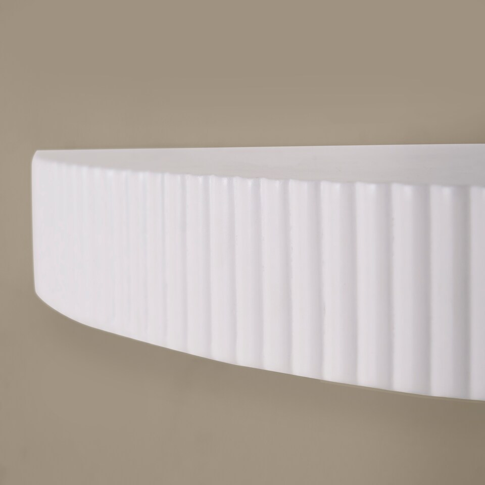 image 1 of OHS Ribbed Corner Shelf Wall Mounted Storage Space Saving Modern
