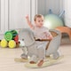 image 2 of HOMCOM Kids Children Rocking Horse Plush Ride On Bear Seat with Sound Wood Base Seat Safety Belt Toddler Baby Toy for 18-36 Months Grey