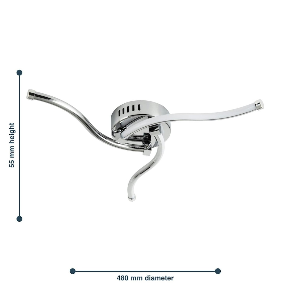 image 1 of First Choice Lighting Ara Chrome LED Flush Ceiling Light Chrome