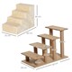 image 4 of PawHut Four-Step Portable Dog Stairs with Washable Plush Cover, Beige